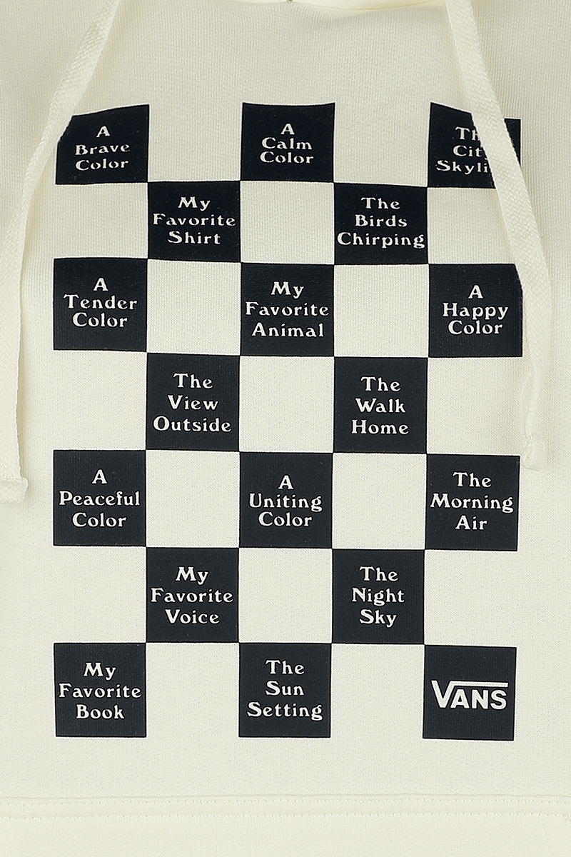 Vans Checkerboard 21 Hoodie Kapuzenpullover altweiß
