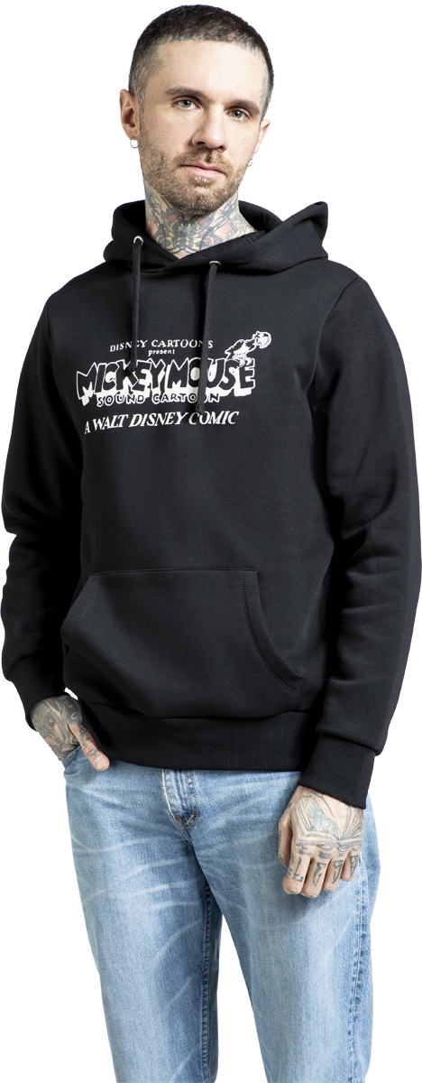 Thumbnail - Mickey Mouse Steamboat Willie Kapuzenpullover schwarz in S