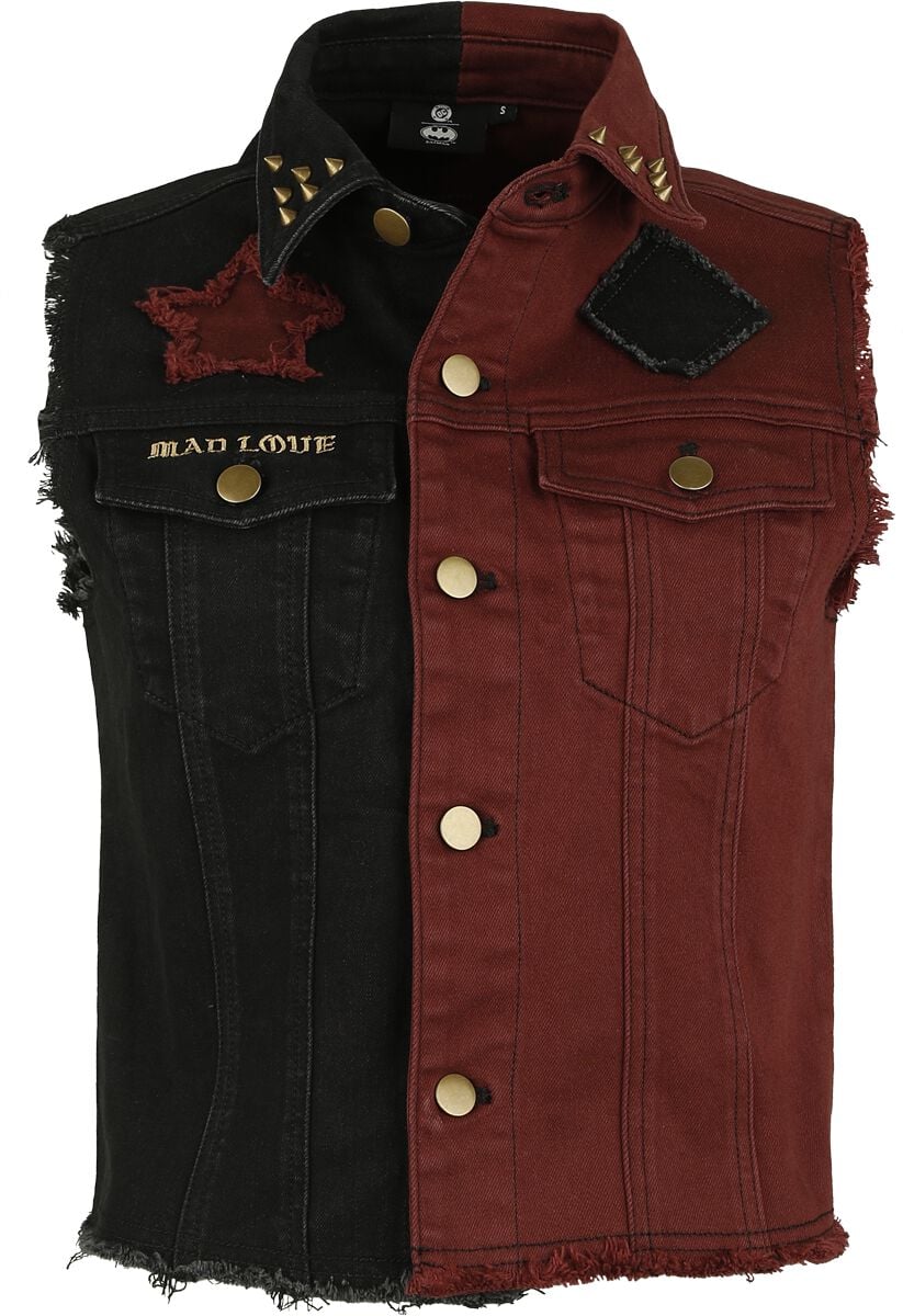 4068143240949 - Harley Quinn Mad Love Weste schwarz rot in M