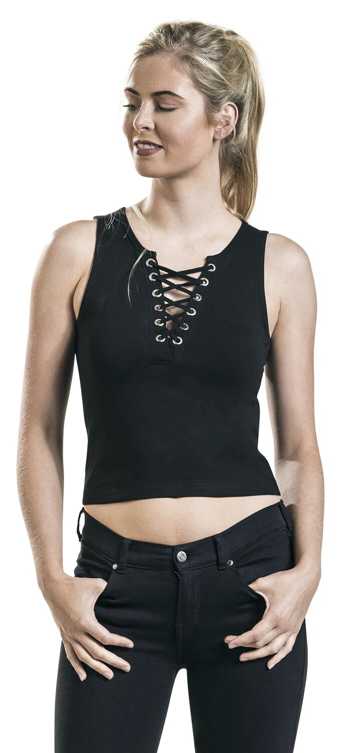 Ladies Lace Up Cropped Top | Urban Classics Top | EMP