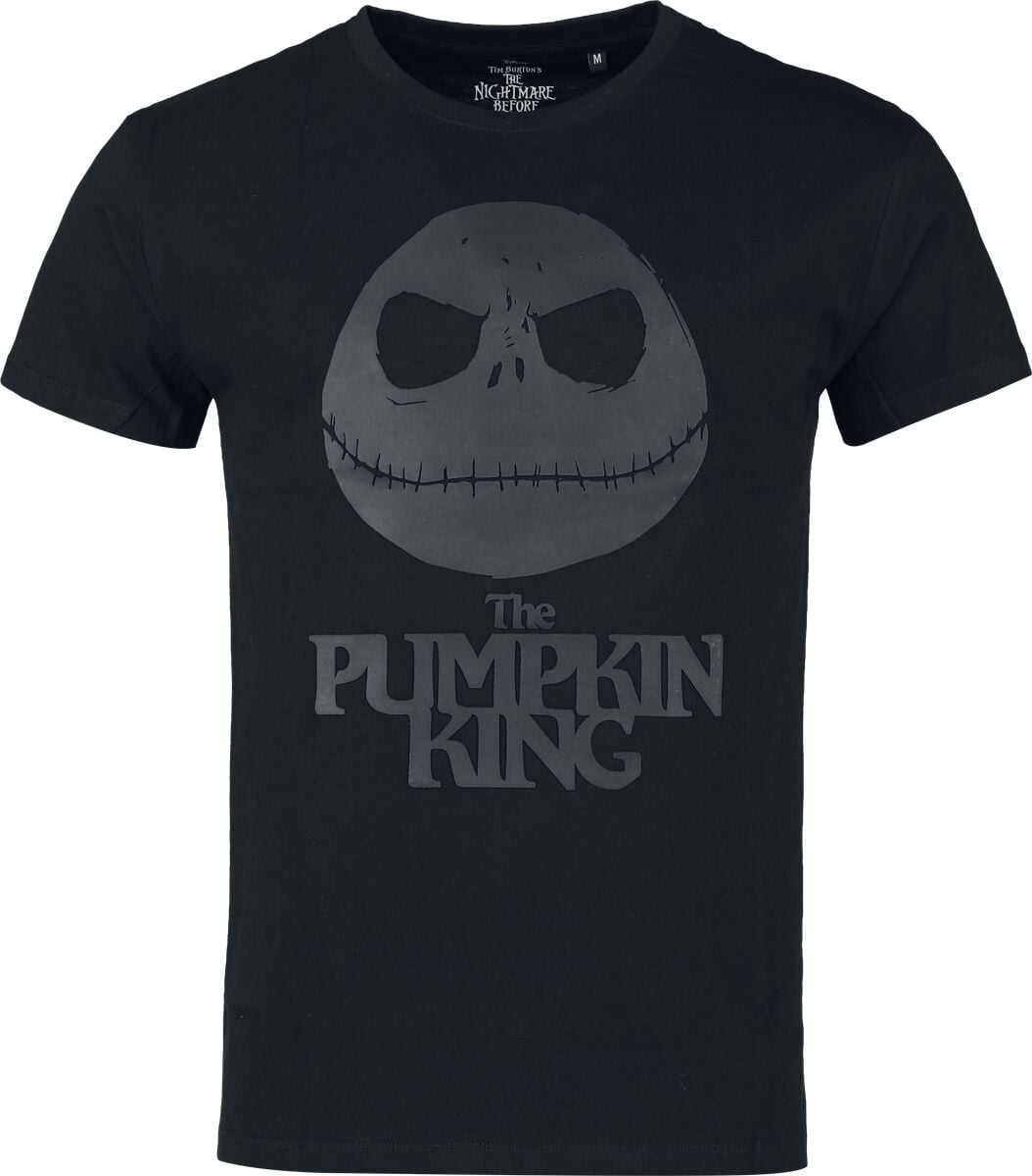 The Nightmare Before Christmas - Disney T-Shirt - Pumpkin King Face 3D - S bis XXL - für Männer - Größe S - schwarz  - Lizenzierter Fanartikel