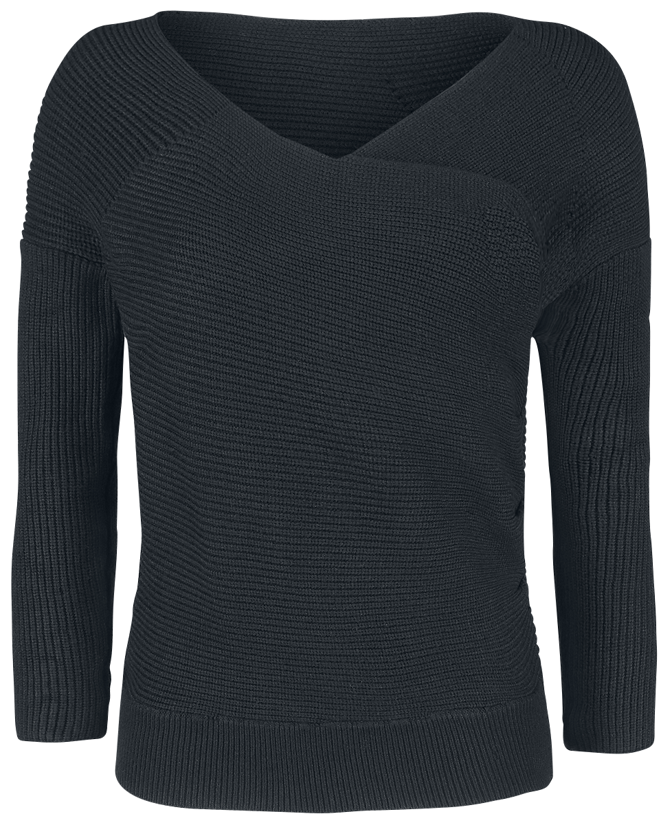Forplay - Knitted Front Asymetric Sweater - Girls sweatshirt - black image