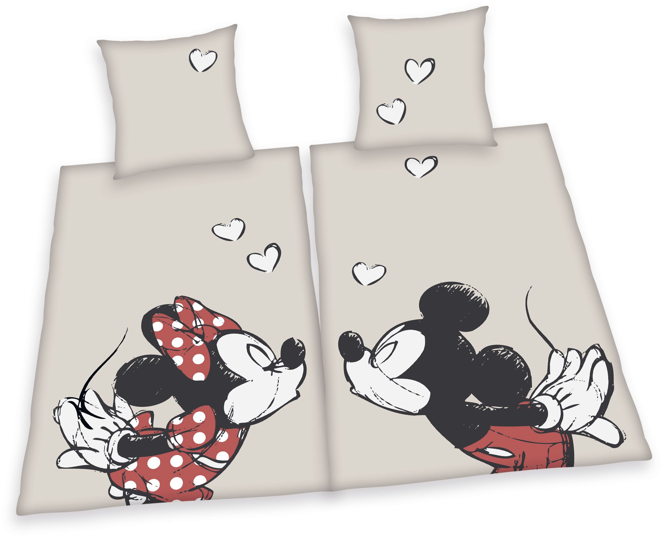 Mickey Mouse - Micky und Minnie - Partnerbettwäsche - Bettwäsche - rosa|weiß - EMP Exklusiv!