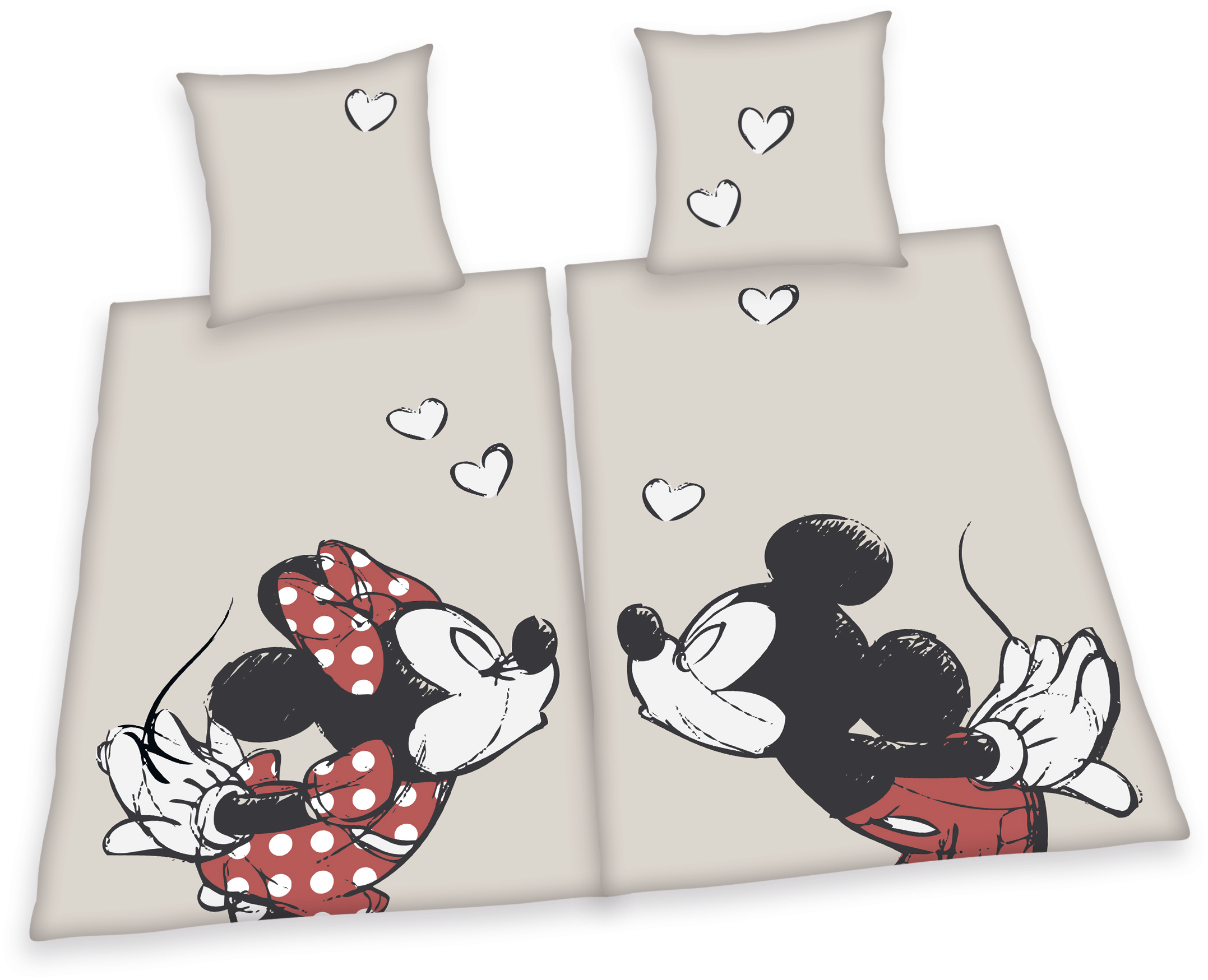 Mickey Mouse - Micky und Minnie - Partnerbettwäsche - Bettwäsche - rosa| weiß - EMP Exklusiv!
