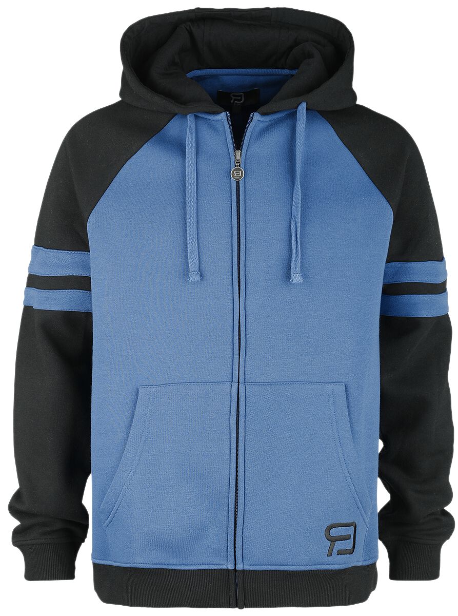 Image of Felpa jogging di RED by EMP - Black/blue zip hoodie - S a XXL - Uomo - nero/blu navy