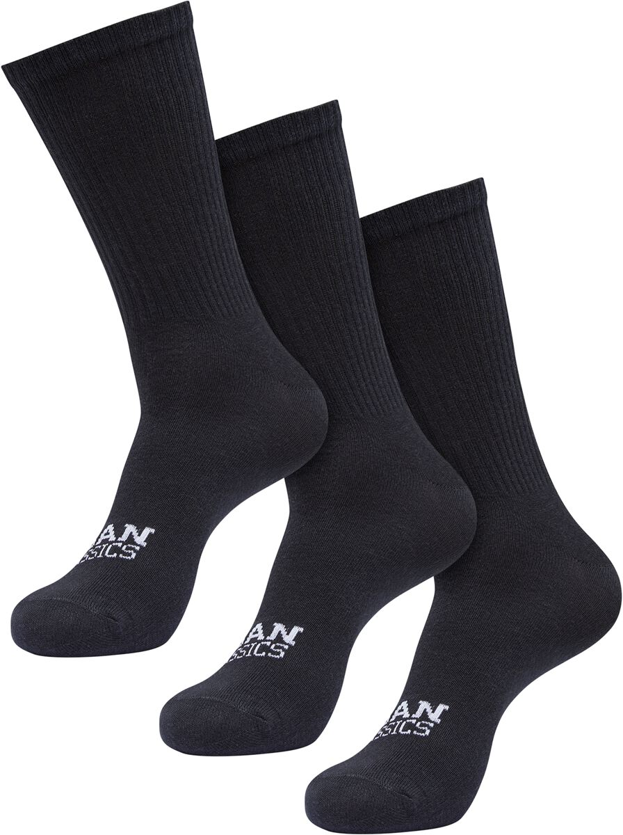 Image of Calzini di Urban Classics - Simple Flat Knit Socks 3-pack - EU 35-38 - Unisex - nero