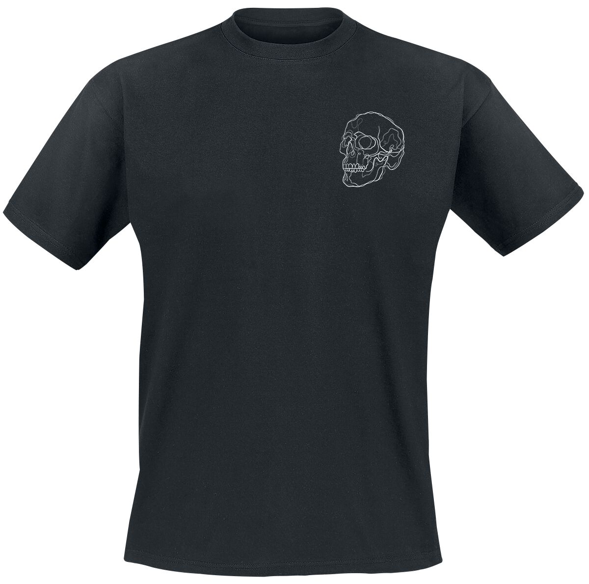 Lara Lineart Skull In Lilac T-Shirt black