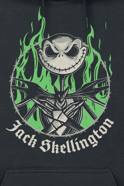 5056811574372 - Green Flames Kapuzenpullover schwarz in S