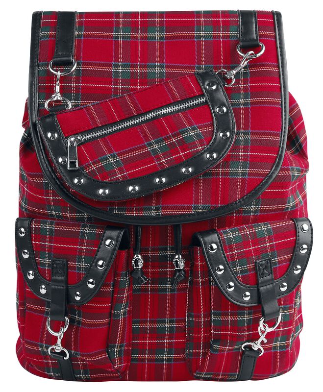 Frauen Accessoires Red Tartan Backpack | Banned Alternative Rucksack