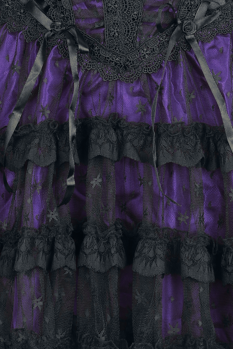 Thumbnail - Sinister Gothic Gothic Dress Kurzes Kleid schwarz lila in M