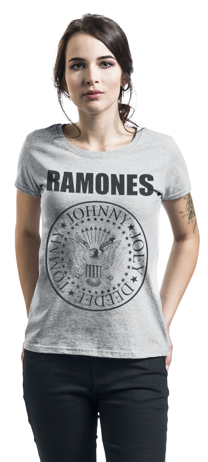 Ramones Seal T-Shirt grau meliert - 20.01% Rabatt