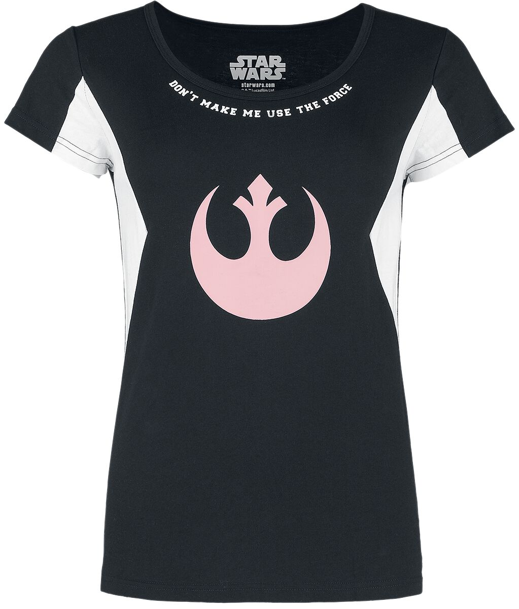 T-Shirt Manches courtes de Star Wars - S à XXL - pour Femme - noir/blanc