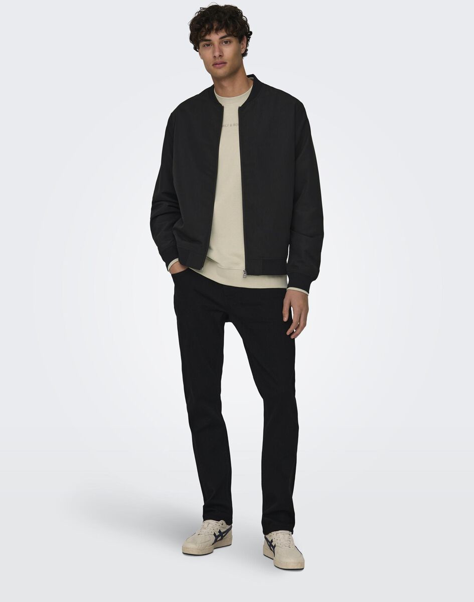 Image of Giacca Bomber di ONLY and SONS - ONSLeon Bomber OTW VD - S a XXL - Uomo - nero