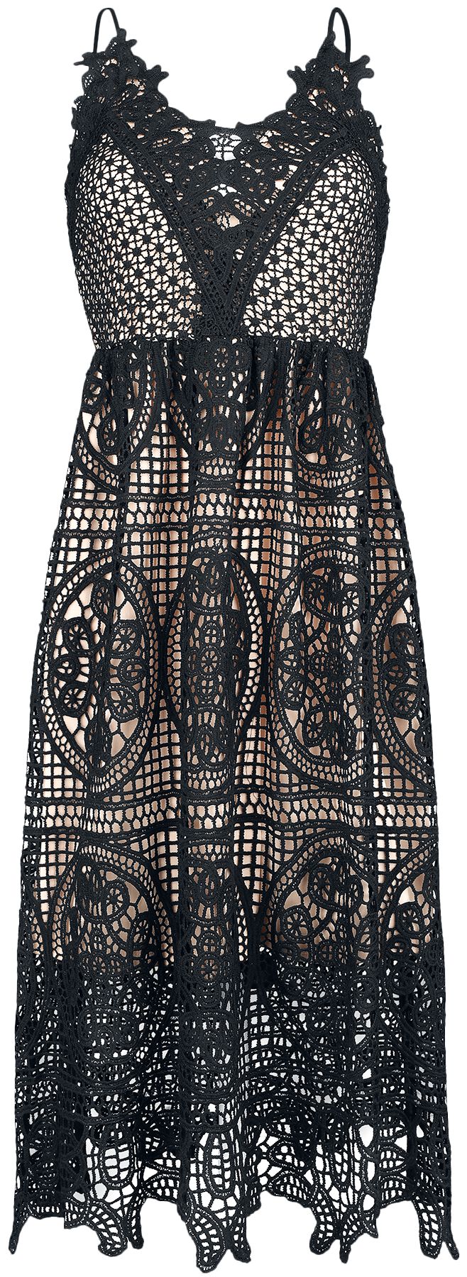 Ocultica Crochet Dress Medium-length dress black beige