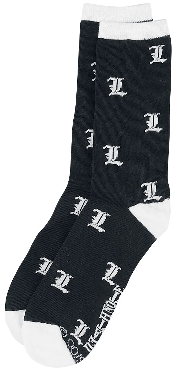 Death Note L Symbol Socks black