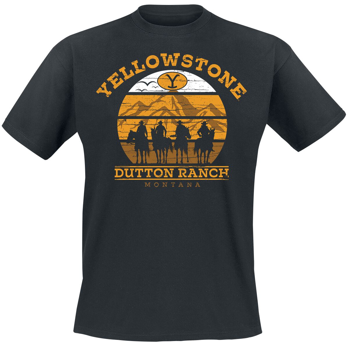 Levně Yellowstone Cowboys Tričko černá