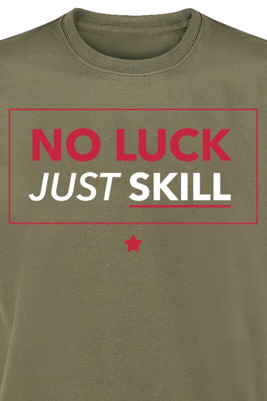 Große Größen Männer No Luck Just Skill | Sprüche T-Shirt