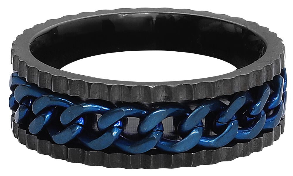 Levně etNox Chain Prsten cerná/modrá