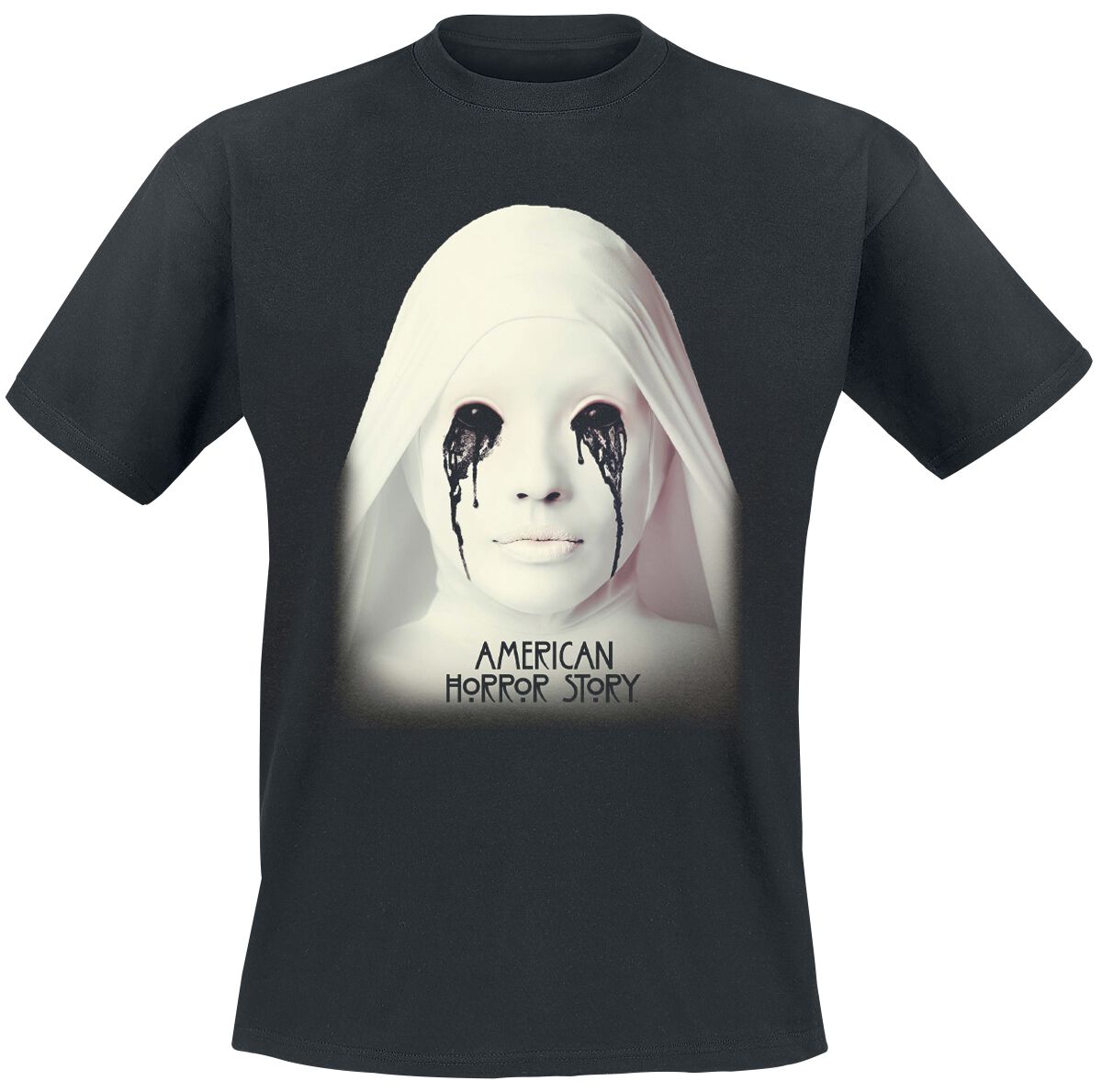 American Horror Story Crying White Nun T-Shirt black
