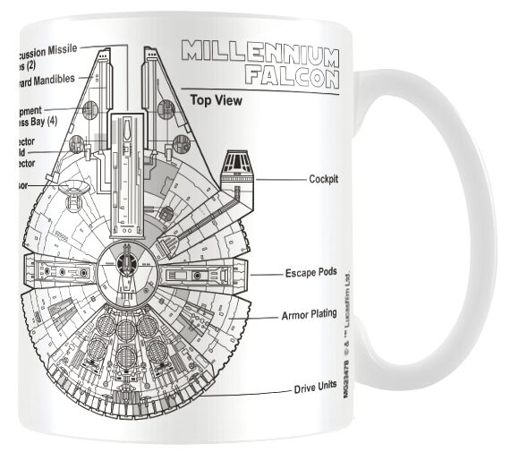 Mug de Star Wars - Millennium Falcon Sketch - pour Unisexe - blanc