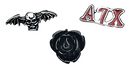 Skull, Logo & Rose, Avenged Sevenfold, Ohrstecker-Set