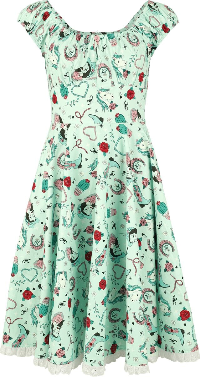 Hell Bunny Kellie Dress Mittellanges Kleid mint in L