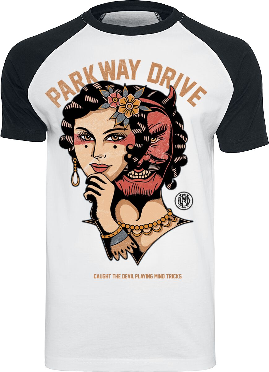 Parkway Drive T-Shirt - Devil Tricks - S bis XXL - für Männer - Größe S - schwarz/weiß  - Lizenziertes Merchandise!