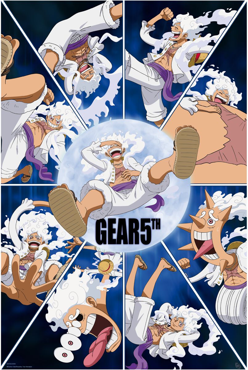 Levně One Piece Gear 5th Looney plakát vícebarevný
