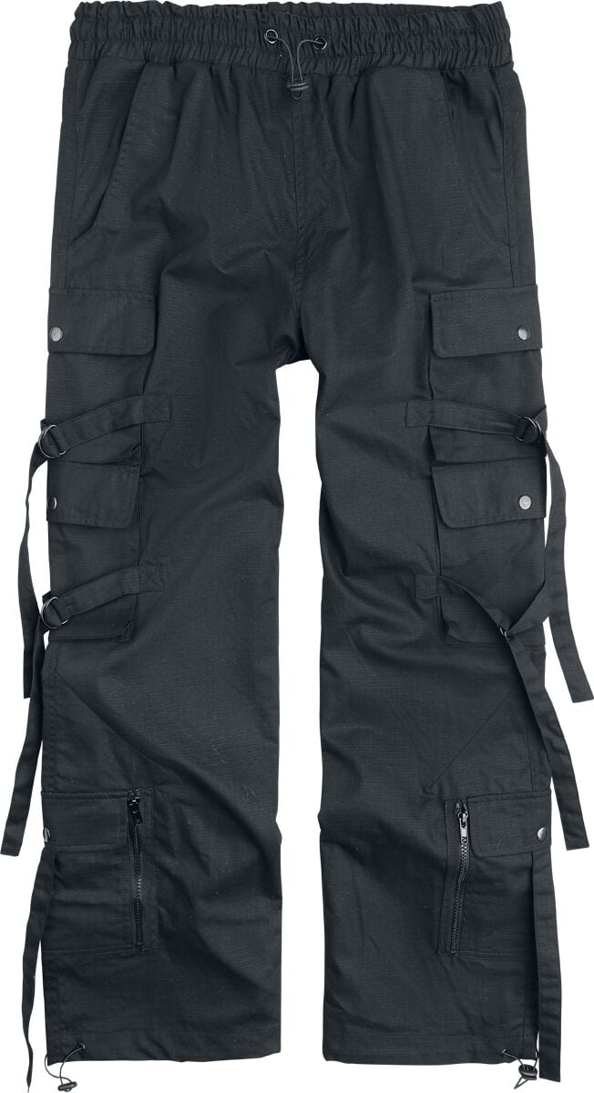 Chemical Black Gothic Cargo Trousers - Men's Dread Marshal Trousers - for Men - black