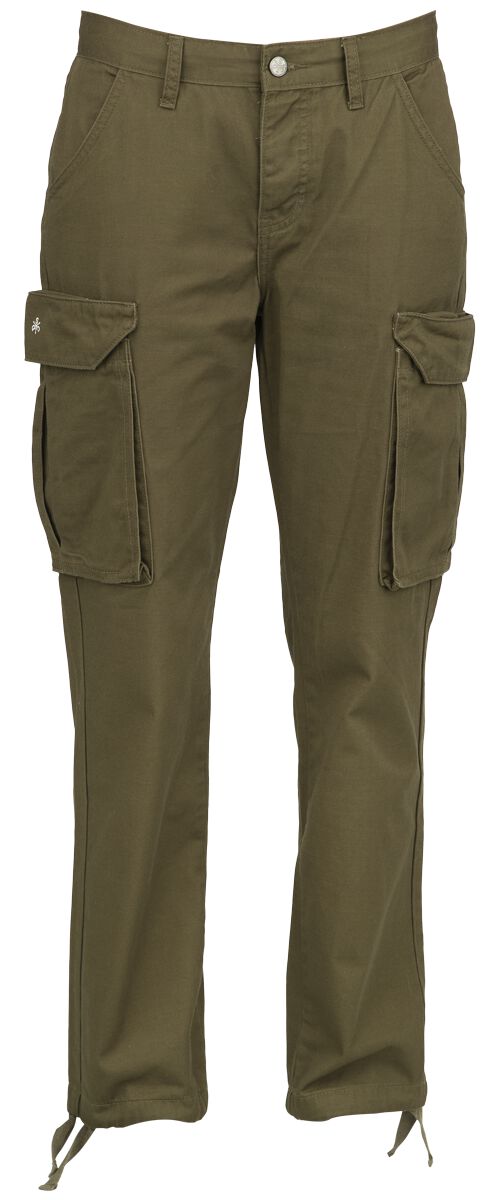 Image of Pantaloni modello cargo di Black Premium by EMP - EMP Street Crafted Design Collection - Cargo trousers - W27L32 a W33L32 - Donna - verde oliva