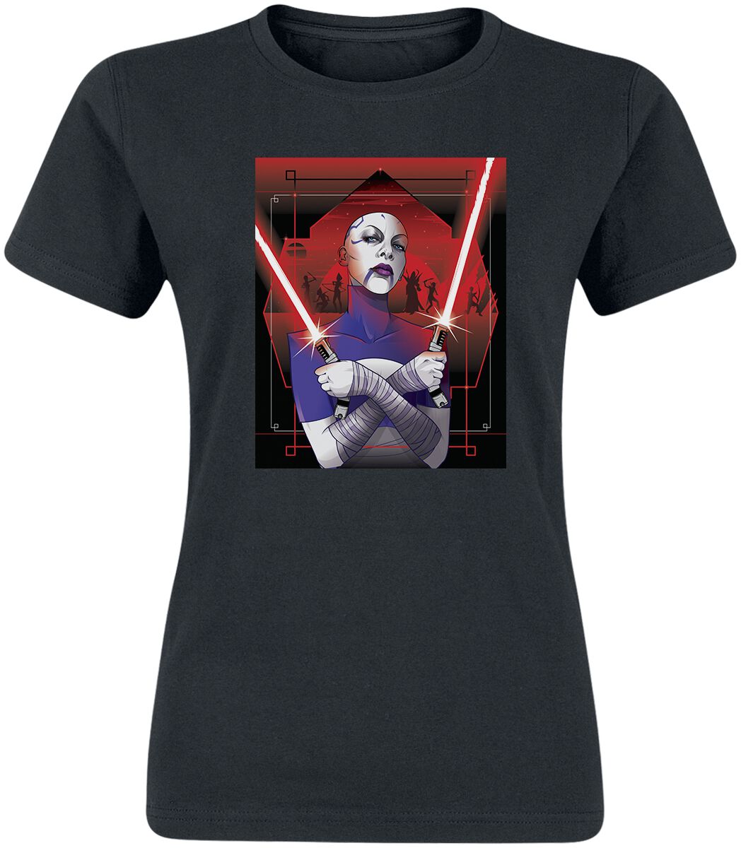 T-Shirt Manches courtes de Star Wars - Ahsoka - Assajj Ventress - S à XXL - pour Femme - noir