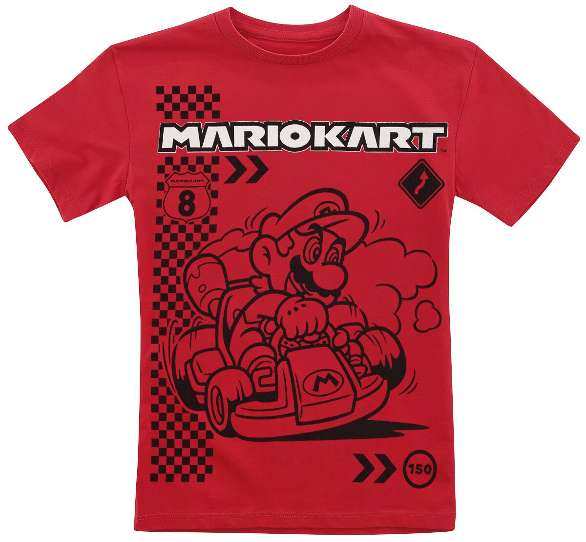 Image of T-Shirt Gaming di Super Mario - Kids - Kart Champion - 104 - Unisex - rosso