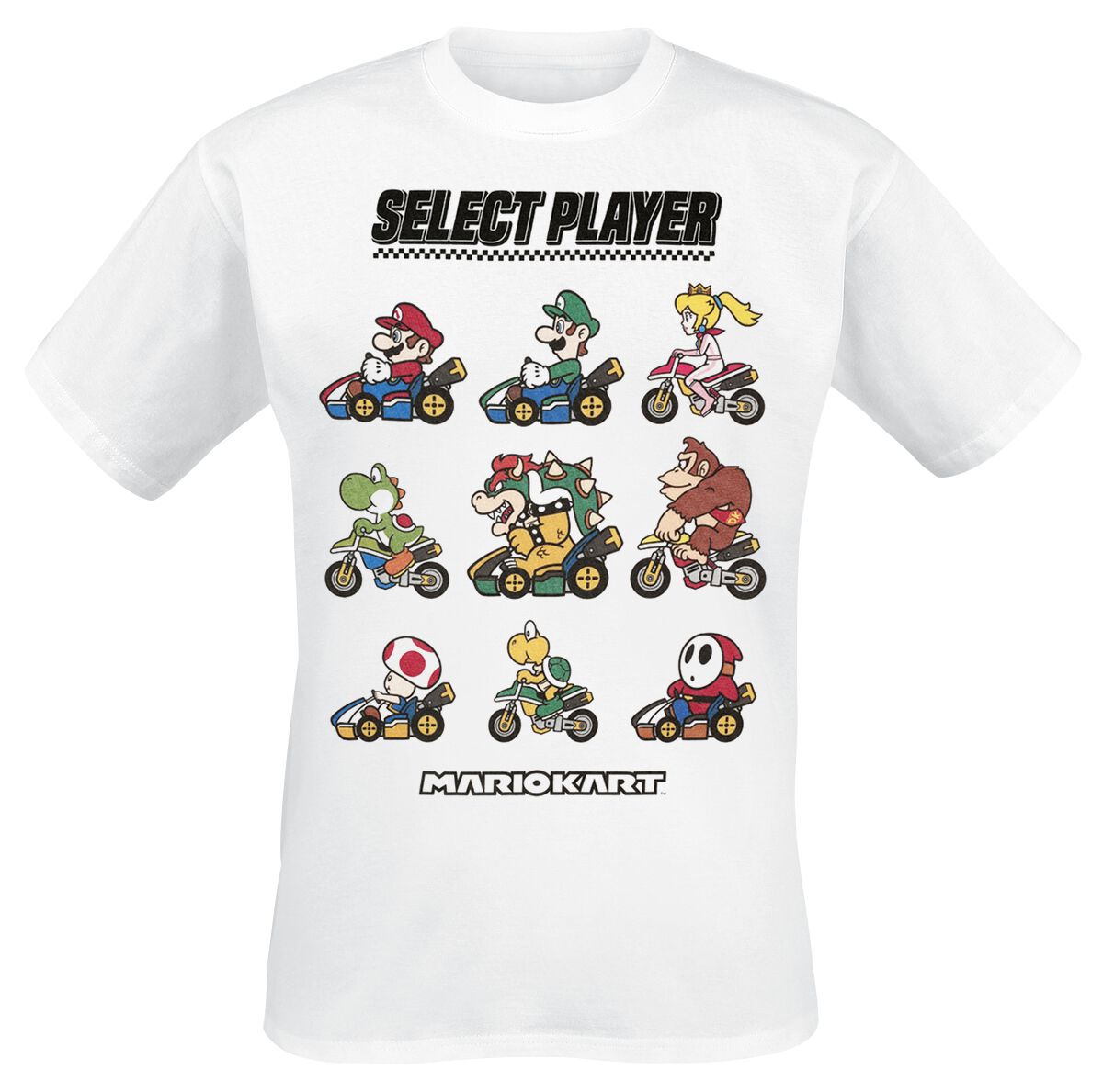 Kart Choose Your Driver T-Shirt weiß von Super Mario