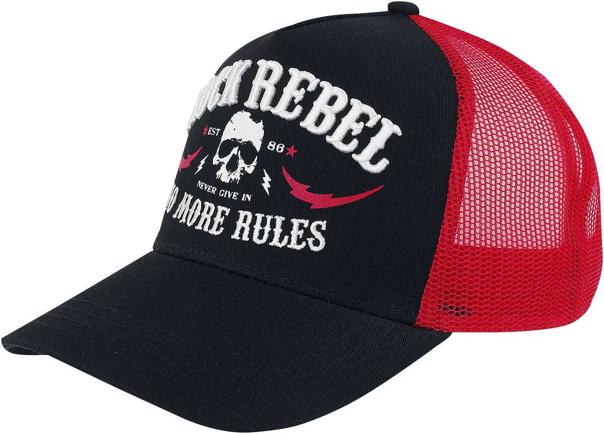 Casquette de Rock Rebel by EMP - Basket de Baseball No More Rules - pour Homme - noir/rouge
