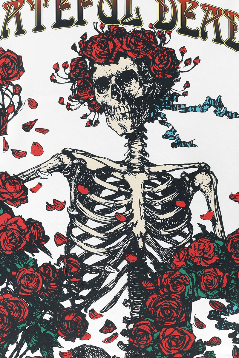 Grateful Dead Skeleton & Rose Flagge multicolor