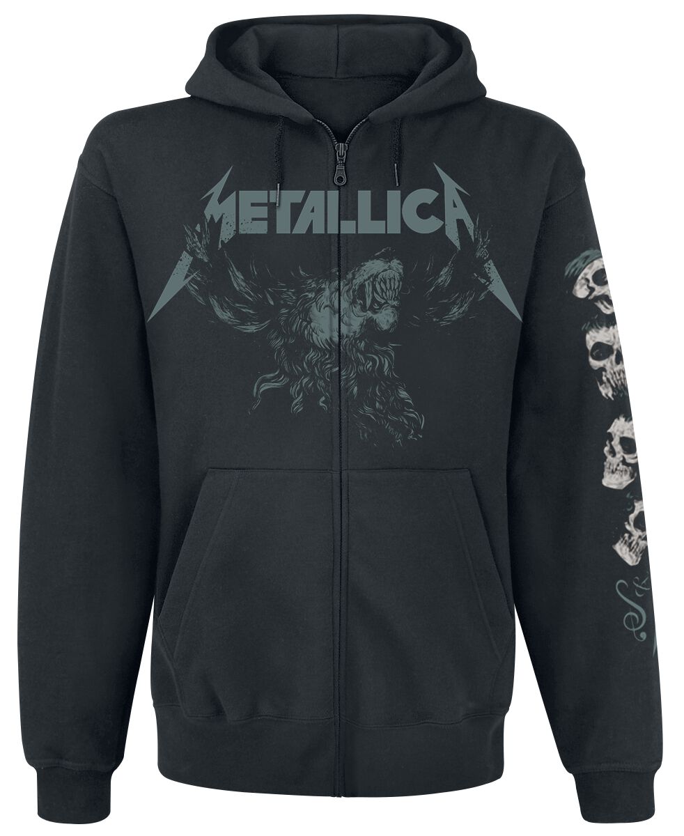 Levně Metallica S&M2 - Skull Mikina s kapucí na zip černá