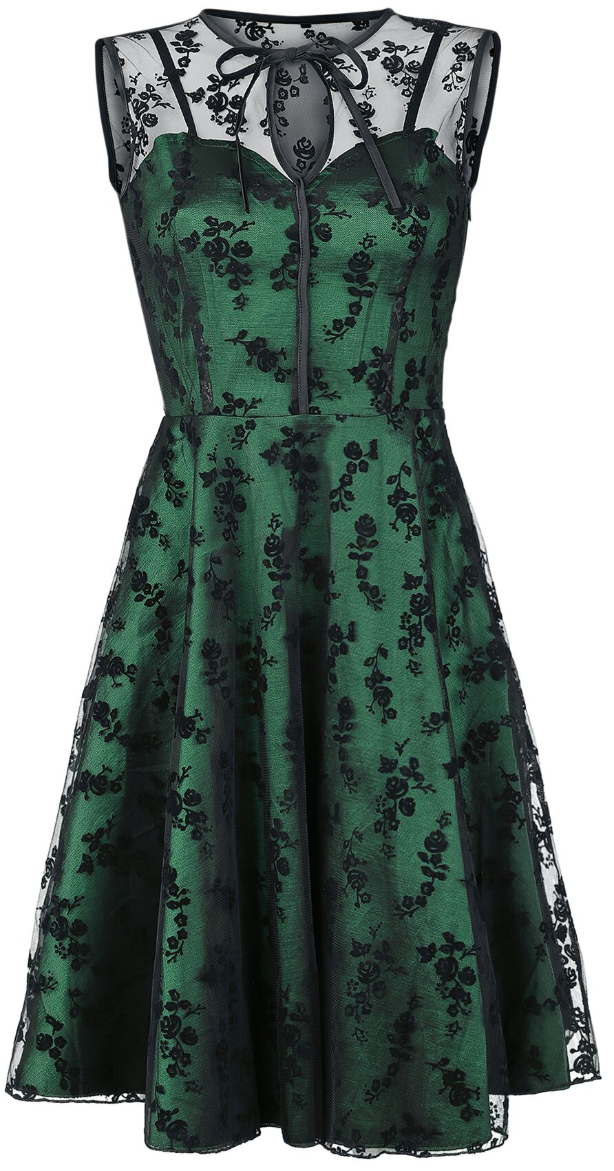 Voodoo Vixen - Rockabilly Kleid knielang - Emerald - S bis 4XL - für Damen - Größe S - grün
