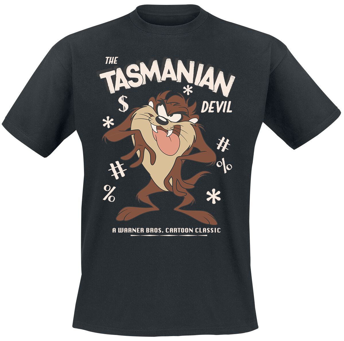 Looney Tunes Tasmanian Devil T-Shirt schwarz in XXL