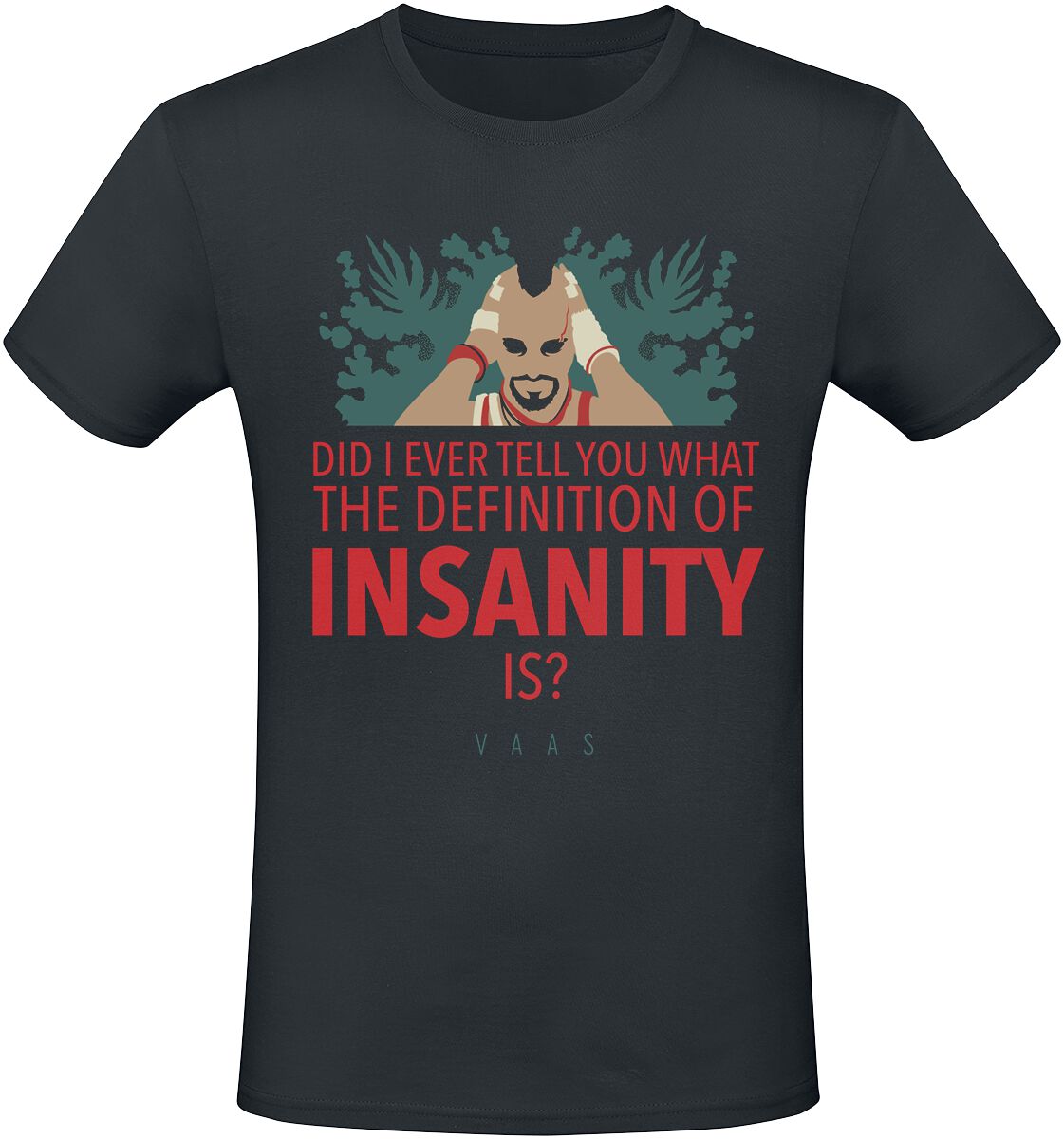 Far Cry - Gaming T-Shirt - Villains - Vaas - Insanity - S bis XXL - für Männer - Größe S - schwarz  - EMP exklusives Merchandise!