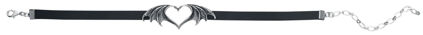 Alchemy Gothic Choker Nocte Amor Per Donna - Collare In Peltro Nero/Argento, Stile Gotico E Alternativo