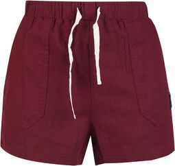 Rote kurze Shorts mit Schnürung