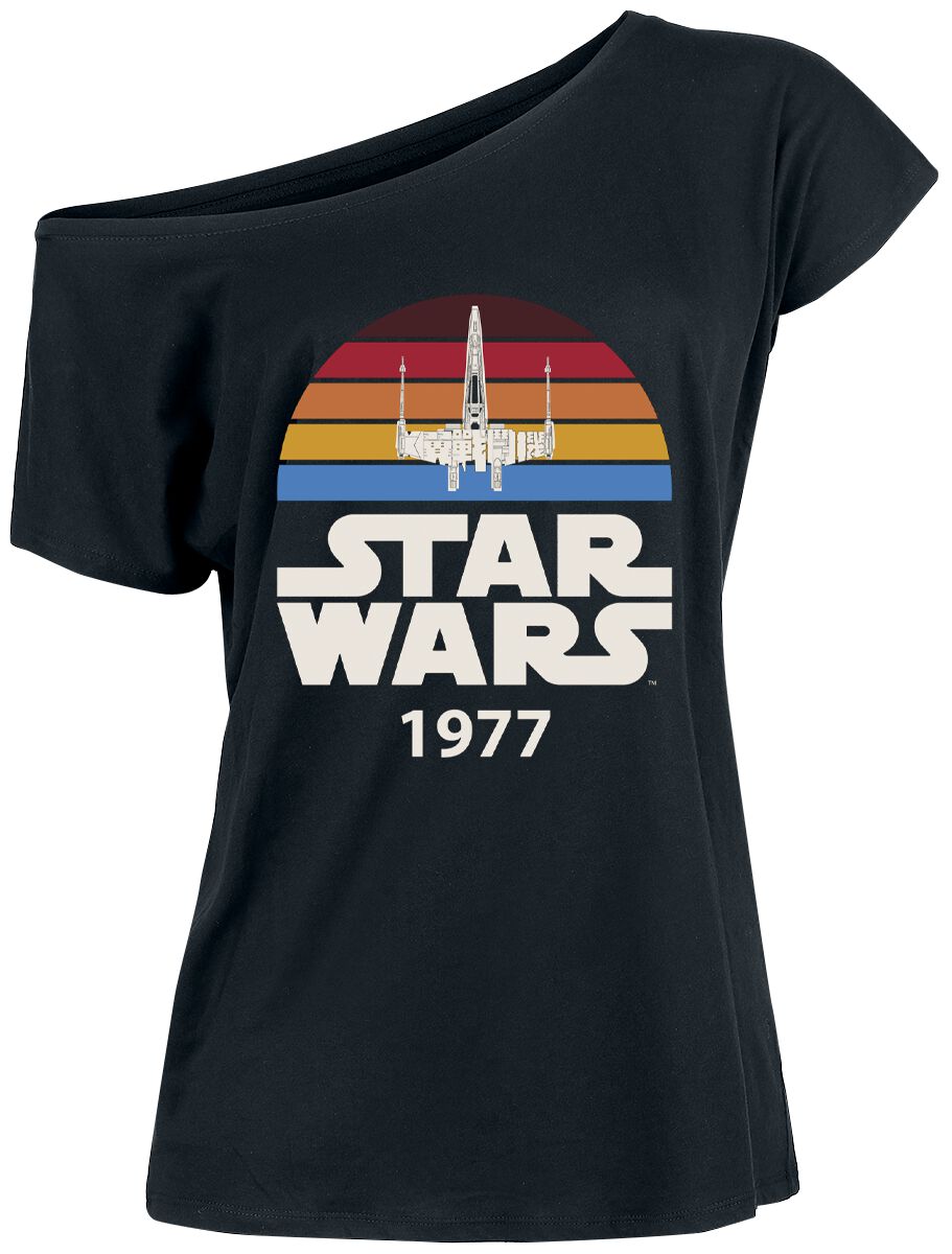 Star Wars T-Shirt - X-Wing - S bis L - für Damen - Größe S - schwarz  - Lizenzierter Fanartikel