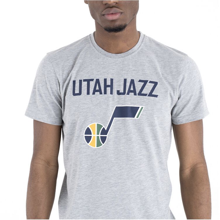 New Era - NBA T-Shirt - Utah Jazz - S bis XXL - für Männer - Größe L - grau