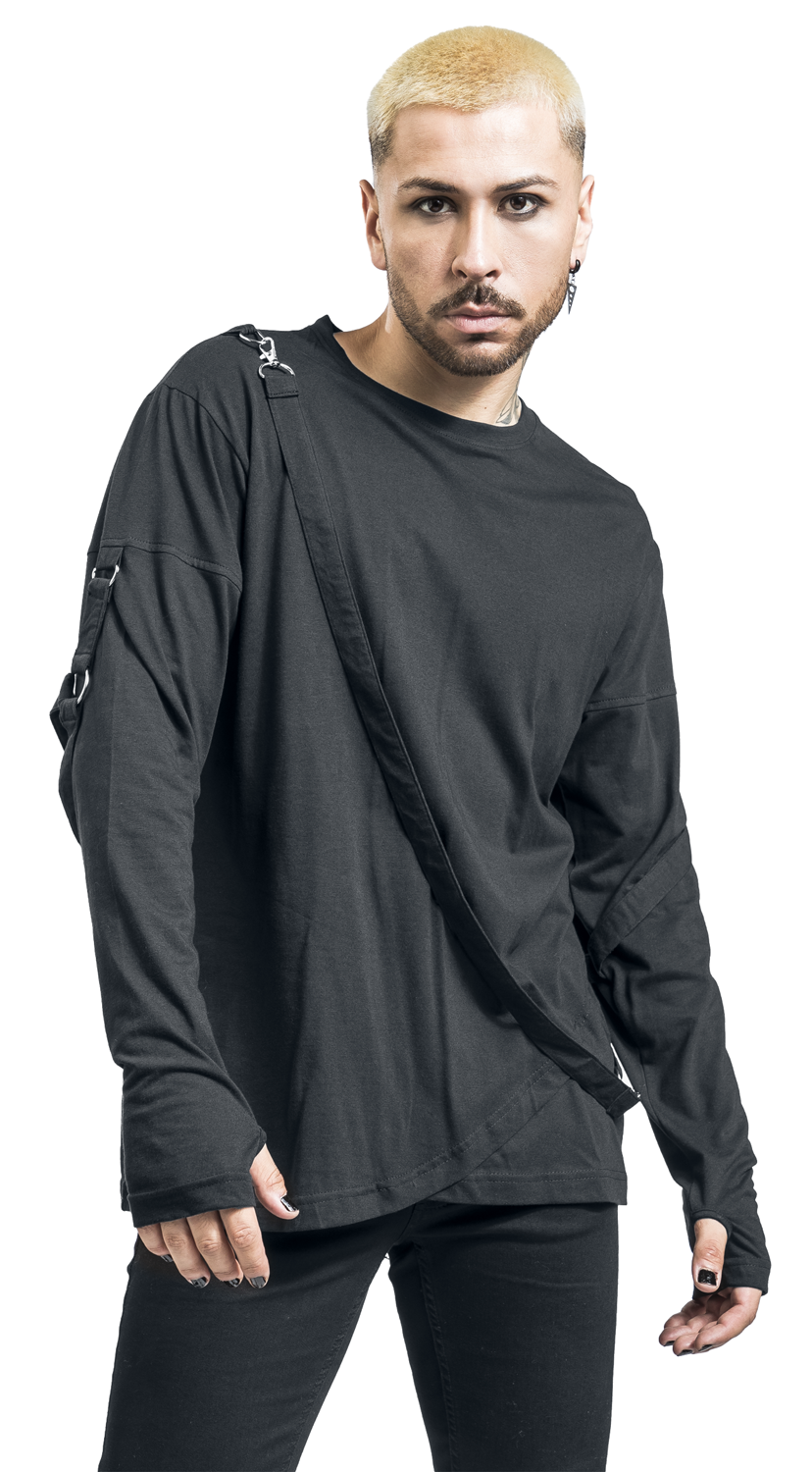 Poizen Industries Edgar Top Langarmshirt schwarz