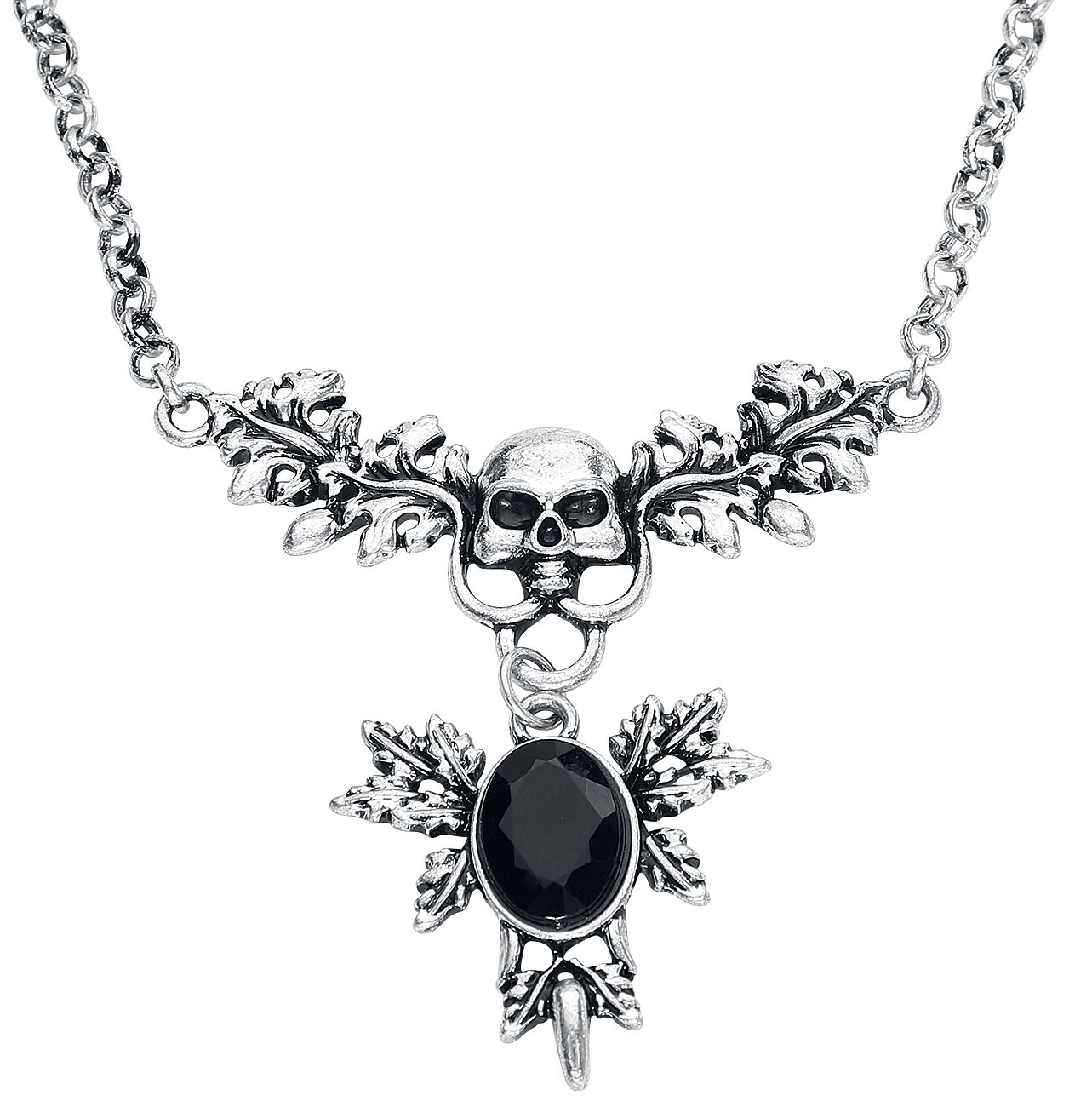 Image of Collana Gothic di Rock Rebel by EMP - Evil Skull - Donna - colore argento