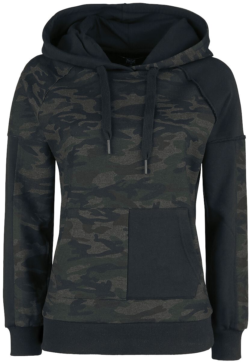 Image of Black Premium by EMP Schwarzer Kapuzenpullover mit Camouflage Muster Girl-Kapuzenjacke camouflage/schwarz