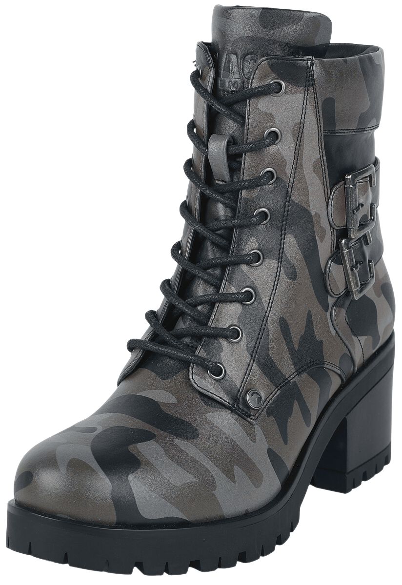 Image of Stivali di Black Premium by EMP - Lace-Up Boots with Camouflage Print - EU37 a EU41 - Donna - mimetico