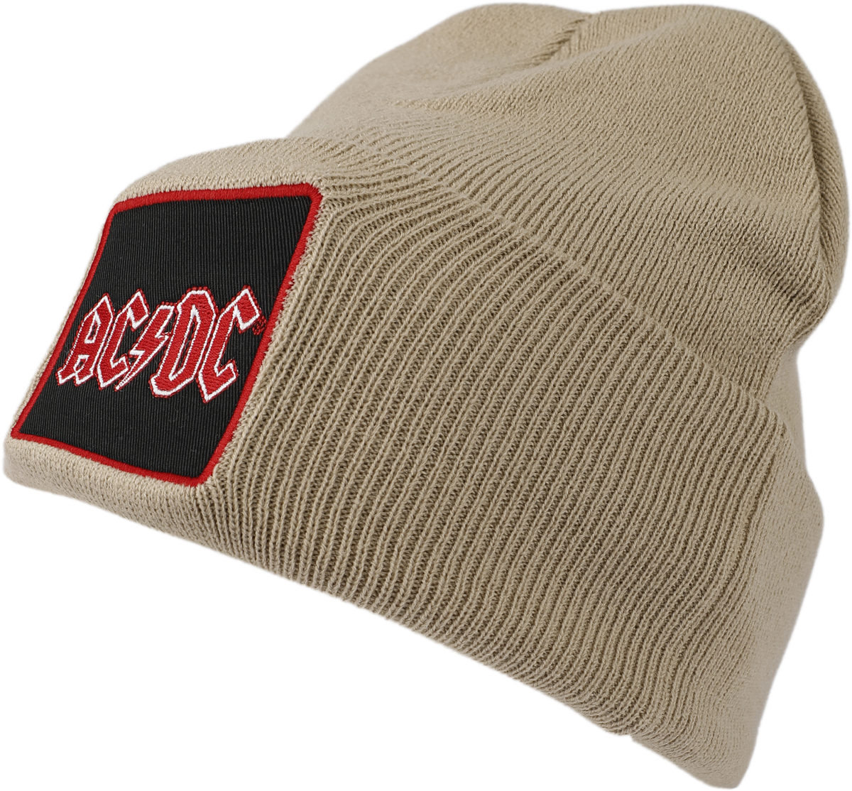 AC/DC  Beanie - Amplified Collection - Patch Beanie - khaki - ACDC Beanie