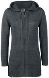 Ladies Knitted Long Zip Hoody, Black Premium by EMP, Cardigan