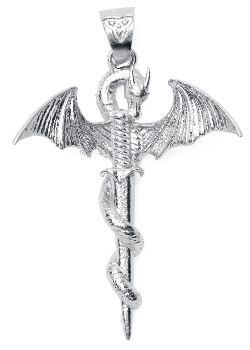 Cloud Factory Sword Dragon Anhänger silberfarben